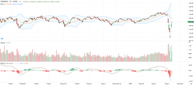 Biểu đồ kỹ thuật VN-Index.