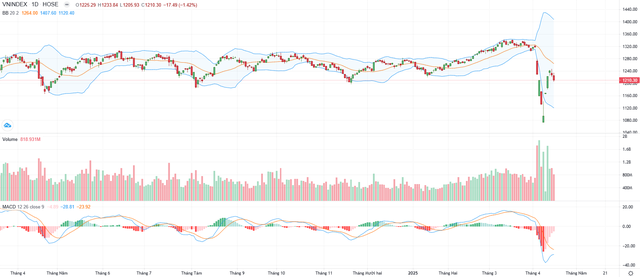 Biểu đồ kỹ thuật VN-Index.