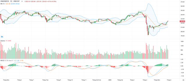 Biểu đồ kỹ thuật HNX-Index.