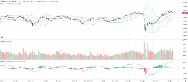 Biểu đồ kỹ thuật VN-Index.