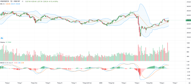 Biểu đồ kỹ thuật HNX-Index.