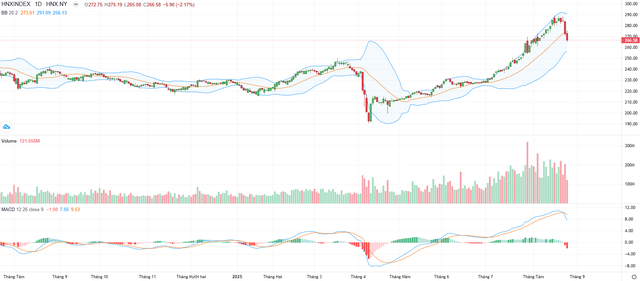 Biểu đồ kỹ thuật HNX-Index.