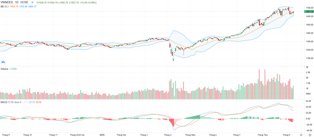 Biểu đồ kỹ thuật VN-Index.