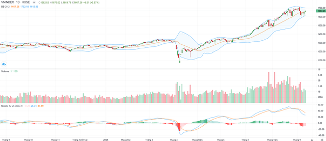 Biểu đồ kỹ thuật VN-Index.