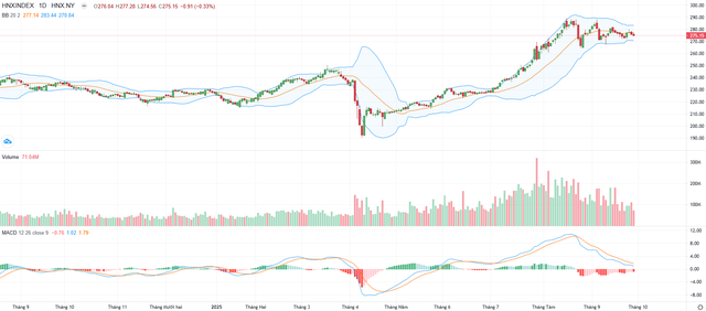 Biểu đồ kỹ thuật HNX-Index.