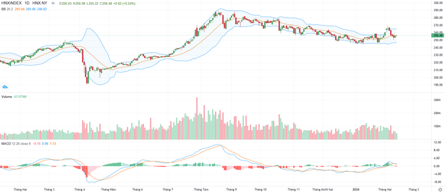 Biểu đồ kỹ thuật HNX-Index.