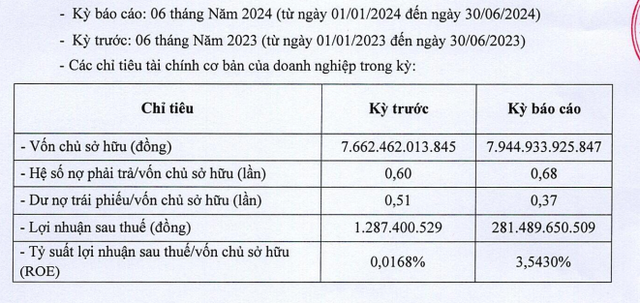Các thông tin tài chính của Đầu tư Big Gain