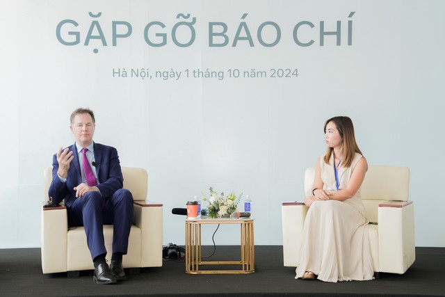 Ông Nick Clegg, Chủ tịch phụ trách Đối ngoại toàn cầu của Meta trong buổi Gặp gỡ báo chí