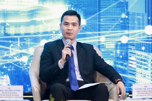 TS. Đồng Mạnh Cường, Trưởng Khoa Kinh doanh Trường Đại học Anh Quốc Việt Nam (BUV) chia sẻ tại Hội thảo. Ảnh: Chí Cường TS. Đồng Mạnh Cường, Trưởng Khoa Kinh doanh Trường Đại học Anh Quốc Việt Nam (BUV) chia sẻ tại Hội thảo. Ảnh: Chí Cường