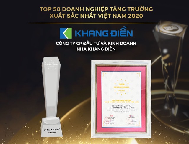 KDH được vinh danh Top50 doanh nghiệp tăng trưởng xuất sắc nhất Việt Nam 2020 KDH được vinh danh Top50 doanh nghiệp tăng trưởng xuất sắc nhất Việt Nam 2020