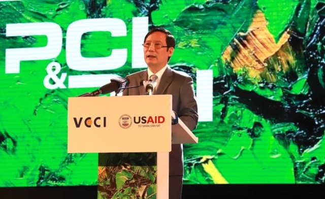 Ông Phạm Tấn Công, Chủ tịch VCCI phát biểu tại Lễ công bố PCI-PGI 2023. Ông Phạm Tấn Công, Chủ tịch VCCI phát biểu tại Lễ công bố PCI-PGI 2023.