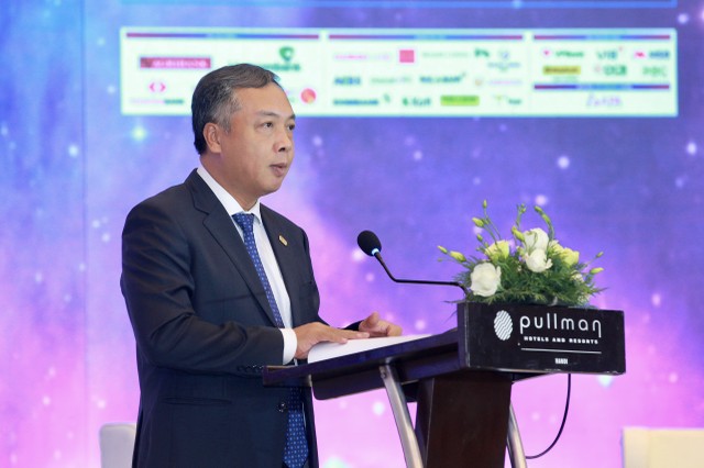 Ông Lê Trọng Minh ,Tổng Biên tập Báo Đầu tư phát biểu tại diễn đàn. Ảnh Chí Cường.