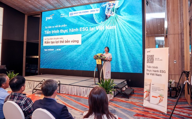 Bà Đinh Thị Quỳnh Vân, Chủ tịch PwC Việt Nam chia sẻ tại buổi họp báo. Ảnh Đức Thanh.