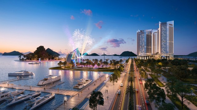 Tổ hợp Crystal Holidays Harbour Vân Đồn là tâm điểm nghỉ dưỡng mới lưu giữ chân du khách khi đến với Bái Tử Long và Vân Đồn. Ảnh – Everland Group
