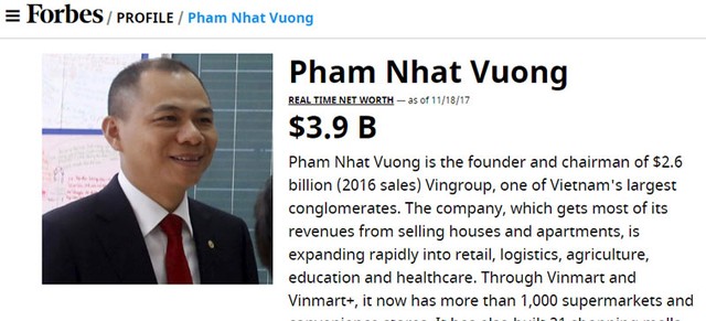Tỷ phú Việt, những khối tiền tỷ USD Forbes không ngờ tới ảnh 1