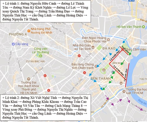 Nhiều đường trung tâm Sài Gòn bị cấm một ngày ảnh 1