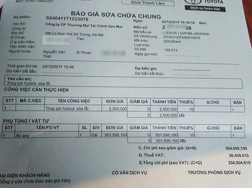 Xe sang hybrid tốn 300 triệu thay ắc-quy khiến khách Việt giật mình ảnh 1