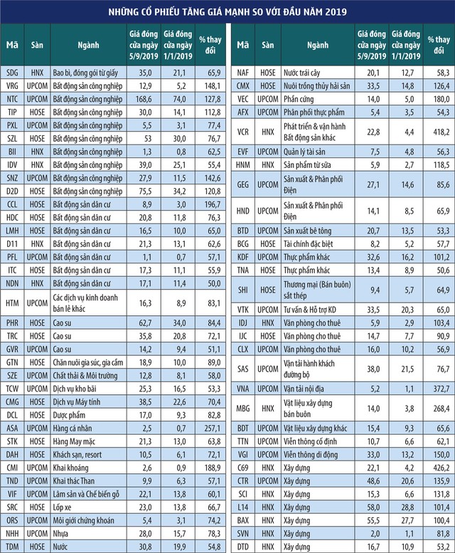 Những mã tăng giá trên 50% kể từ đầu năm ảnh 1