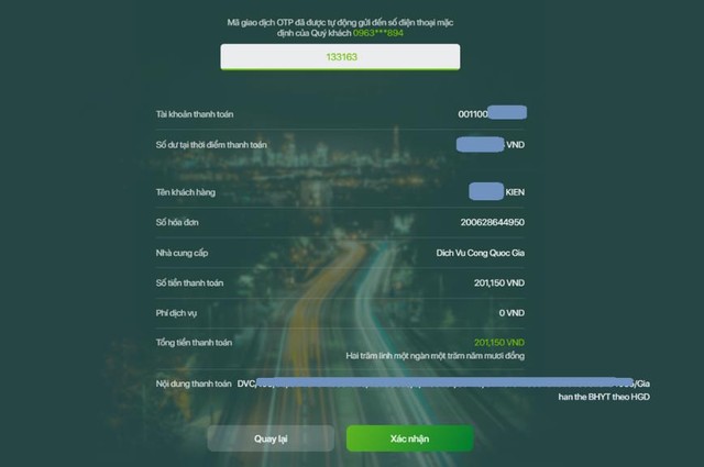 Thanh toán bảo hiểm xã hội tự nguyện và gia hạn thẻ bảo hiểm y tế ở bất kỳ đâu với dịch vụ trực tuyến ảnh 7