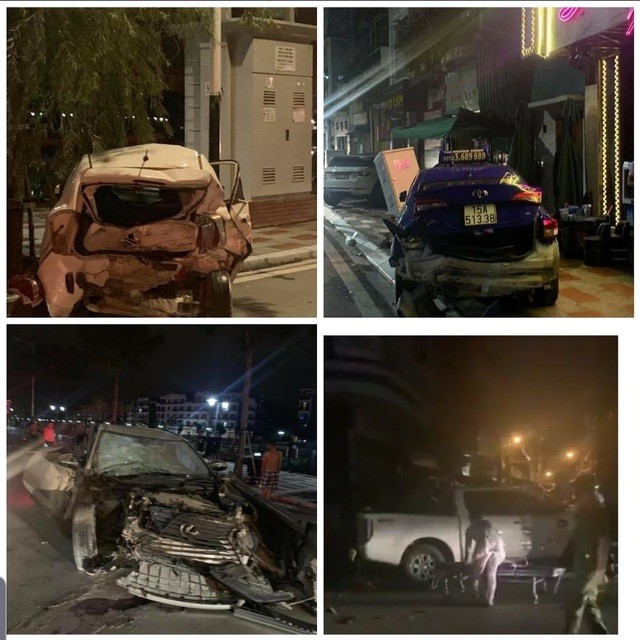 4 ô tô tông nhau trên phố đi bộ tại Hải Phòng, nữ công an tử vong ảnh 1