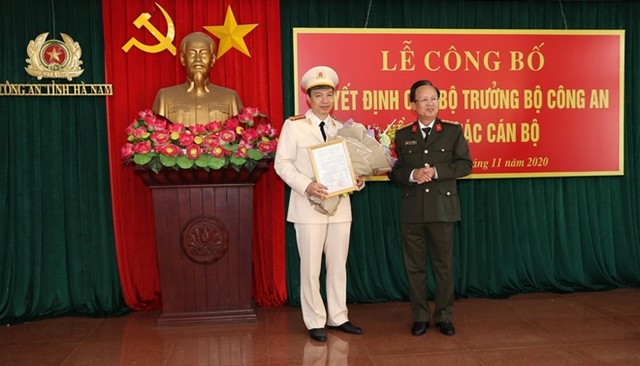 Bộ trưởng Bộ Công an bổ nhiệm Thượng tá Nguyễn Thanh Hà giữ chức Phó Giám đốc Công an tỉnh Hà Nam.