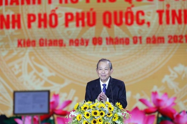 Phó Thủ tướng Thường trực Chính phủ Trương Hòa Bình phát biểu tại sự kiện.