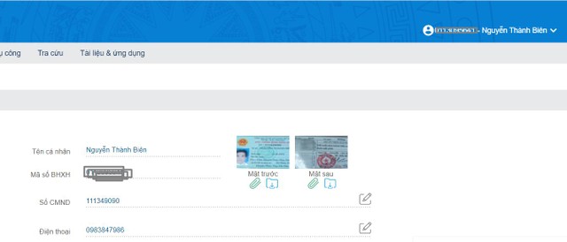 Màn hình sau khi đăng nhập thành công.