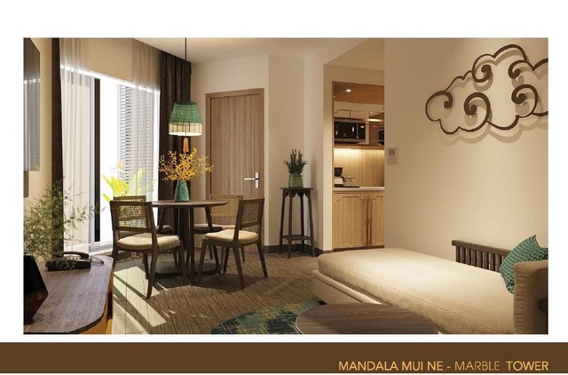 Nội thất Á Đông đương đại tại tòa tháp Marble.