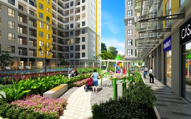 Không gian sống xanh là điểm cộng của Bcons Plaza.