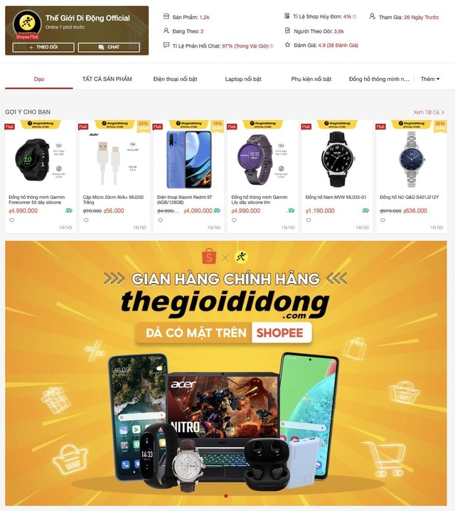 Khám phá các mặt hàng của Thế Giới Di Động trên Shopee tại đây.