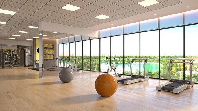 Phòng tập gym hiện đại ở tầng 23 dự án.
