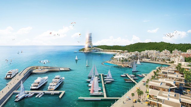 Siêu tổ hợp giải trí - nghỉ dưỡng - đầu tư Hon Thom Paradise Island do Sun Group kiến tạo tại Hòn Thơm, Phú Quốc. Ảnh Sun Property.