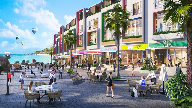 Nhà phố Mũi Né Summerland thiết kế với đa sắc màu gần gũi với thành phố biển mang đến cảm giác tươi mới.