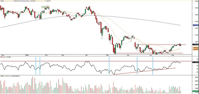 Đồ thị kỹ thuật chỉ số VN30.