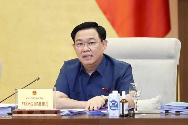 Chủ tịch Quốc hội Vương Đình Huệ phát biểu. (Ảnh: Doãn Tấn/TTXVN)