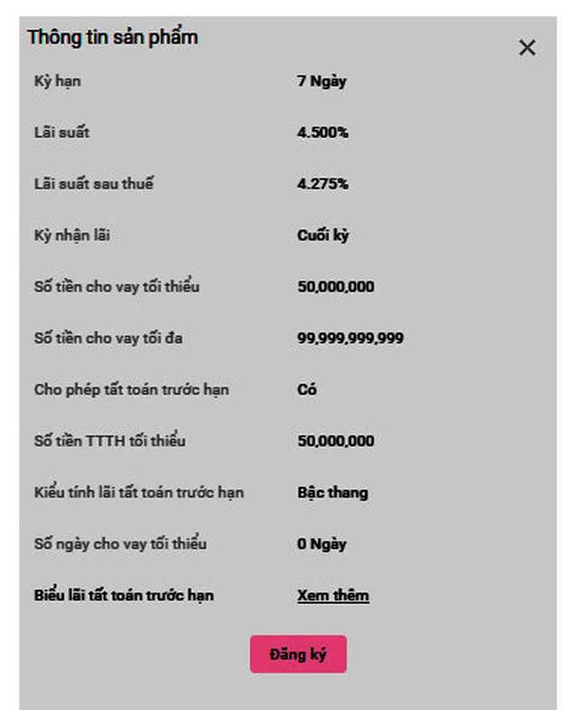 Một sản phẩm tiền gửi tại SSI.