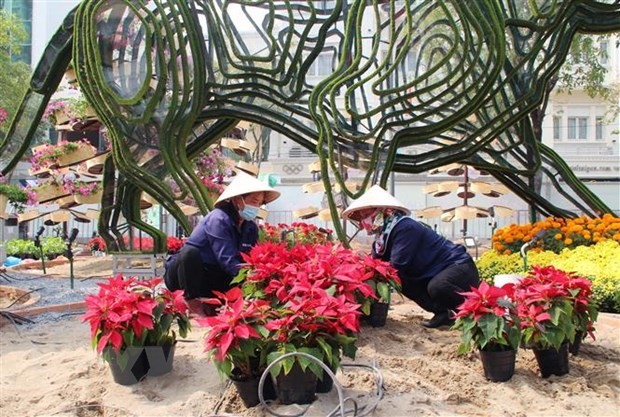 Đường hoa Nguyễn Huệ 2022. (Ảnh minh họa: Mỹ Phương/TTXVN).