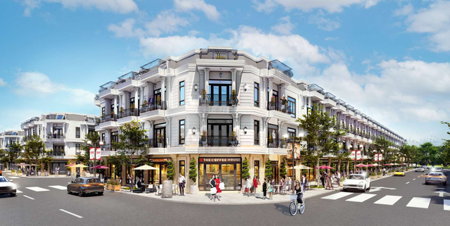 Phối cảnh một dãy shophouse đẳng cấp của khu compound thông minh 5F Orianna.