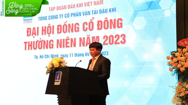 Ông Phạm Việt Anh, Chủ tịch HĐQT PVTrans phát biểu tại Đại hội. Ông Phạm Việt Anh, Chủ tịch HĐQT PVTrans phát biểu tại Đại hội.