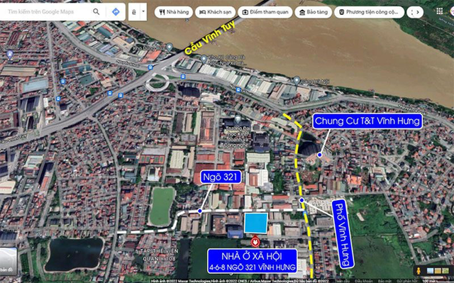 Vị trí Dự án Nhà ở xã hội cao tầng Vĩnh Hưng.