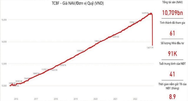 Giá chứng chỉ quỹ TCBF rơi thẳng đứng khi bị bán ồ ạt.