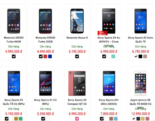 Những mẫu smartphone cao cấp giá vài triệu đồng có mặt ở nhiều cửa hàng điện thoại xách tay.