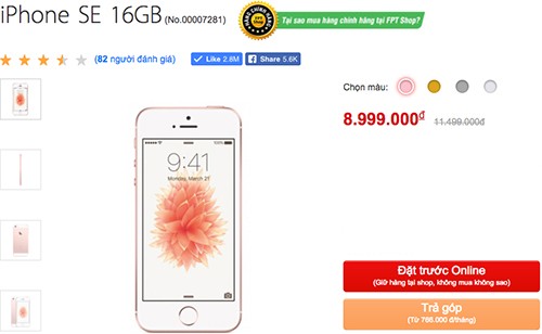 iPhone SE chính hãng hạ giá xuống ngang với hàng xách tay.