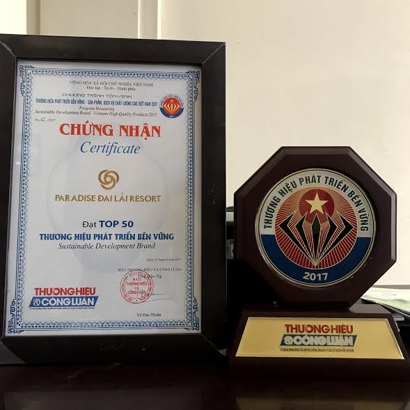 Paradise Đại Lải Resort vào “Top 50 Thương hiệu phát triển bền vững Việt Nam năm 2017” ảnh 1