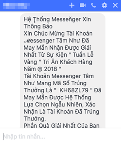 Một hình thức lừa đảo qua tin nhắn phổ biến tại Việt Nam.
