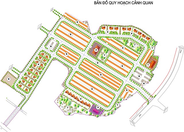 Bản đồ quy hoạch cảnh quan dự án Khu dân cư phía Đông đường Trần Hưng Đạo, thành phố Chí Linh, tỉnh Hải Dương