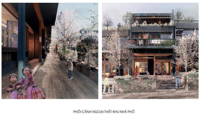 Phối cảnh khu phố cổ Tây Bắc đương đại của Royal Park Yên Bái tôn vinh nét đẹp văn hóa và kiến trúc bản địa