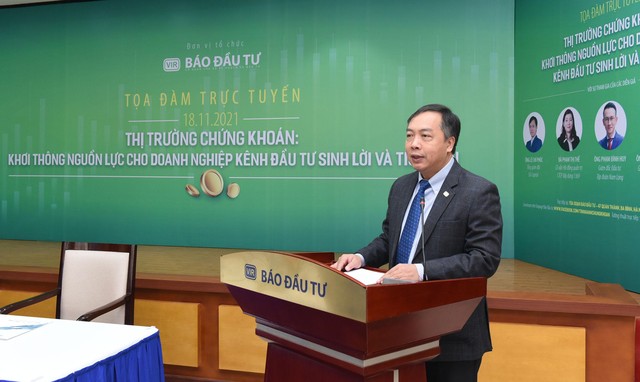 Tổng Biên tập Báo Đầu tư Lê Trọng Minh phát biểu khai mạc Tọa đàm. Ảnh Dũng Minh