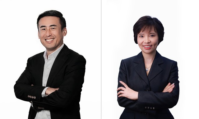 Ông Takeshi Kimoto và bà Phạm Thị Nhung, 2 thành viên HĐQT mới được bầu của VPBank.