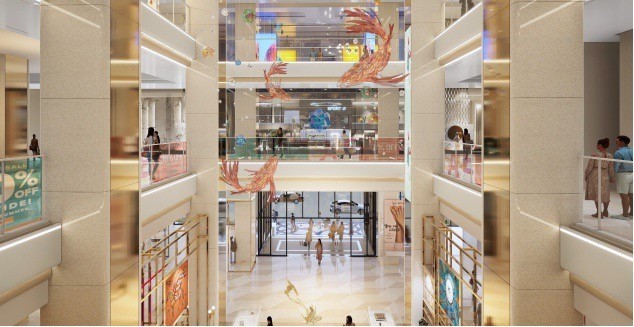 Không gian bên trong của Trung tâm thương mại cao cấp Diamond Plaza